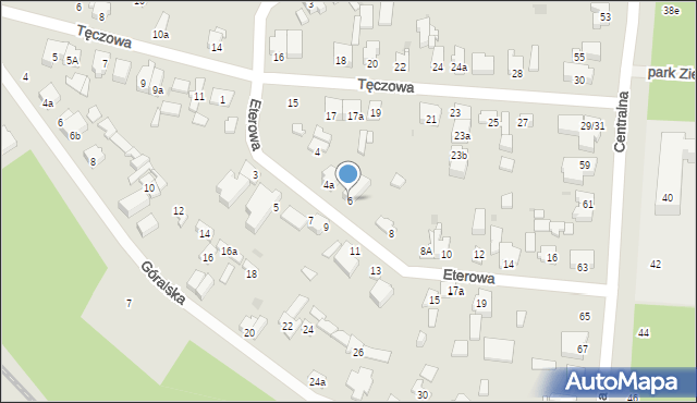 Łódź, Eterowa, 6, mapa Łodzi