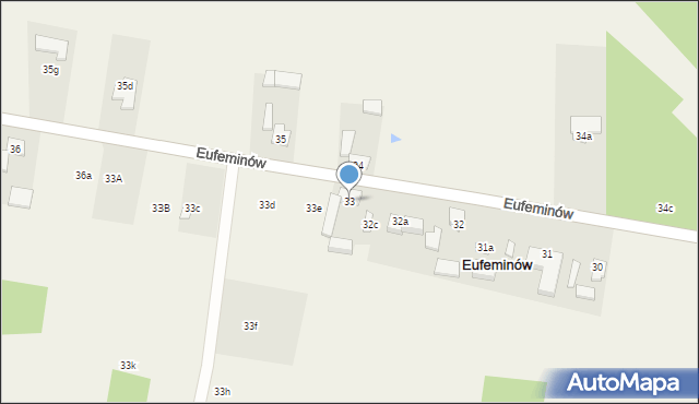 Eufeminów, Eufeminów, 33, mapa Eufeminów