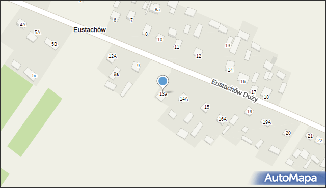 Eustachów, Eustachów Duży, 13a, mapa Eustachów