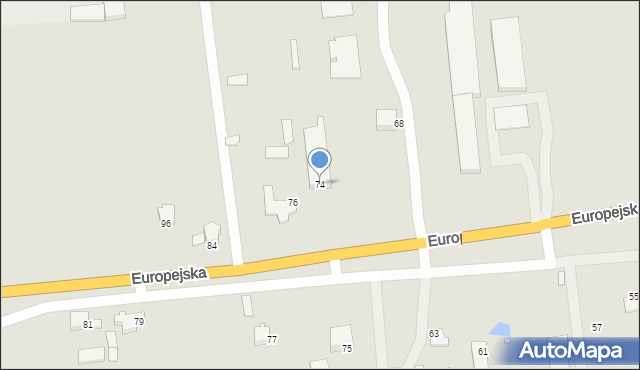 Konin, Europejska, 74, mapa Konina