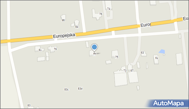 Konin, Europejska, 77, mapa Konina