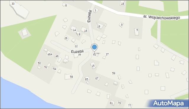 Stare Załubice, Euzebii, 41, mapa Stare Załubice