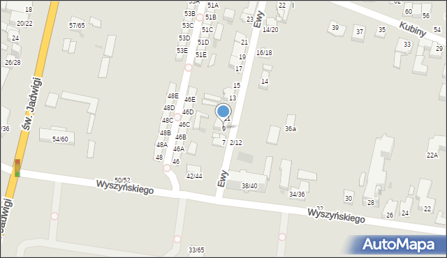 Częstochowa, Ewy, 9, mapa Częstochowy