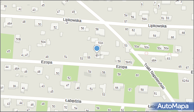 Warszawa, Ezopa, 57, mapa Warszawy