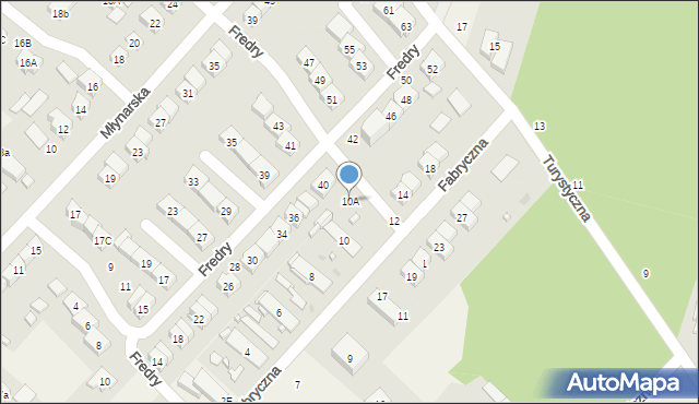 Andrespol, Fabryczna, 10A, mapa Andrespol