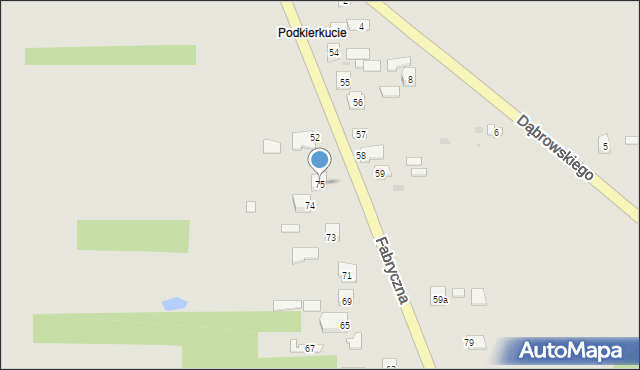 Baranów Sandomierski, Fabryczna, 75, mapa Baranów Sandomierski