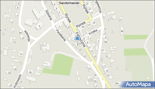 Baranów Sandomierski, Fabryczna, 8, mapa Baranów Sandomierski