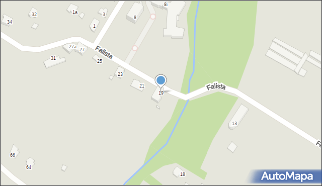 Bielsko-Biała, Falista, 19, mapa Bielsko-Białej