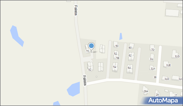 Brzezie k. Sulechowa, Fałata Juliana, 70c, mapa Brzezie k. Sulechowa