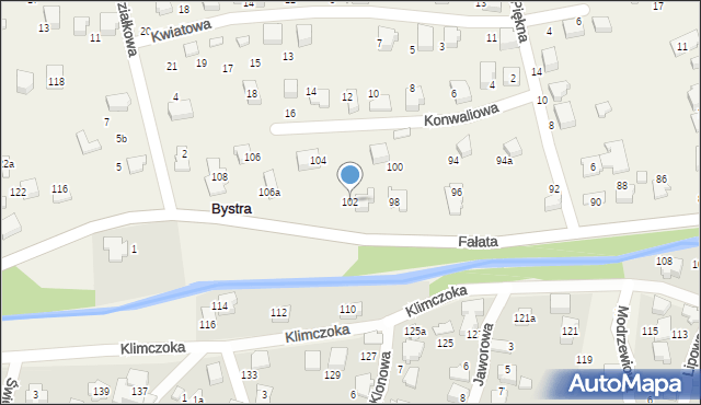 Bystra, Fałata Juliana, 102, mapa Bystra