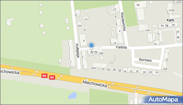 Bytom, Falista, 28, mapa Bytomia