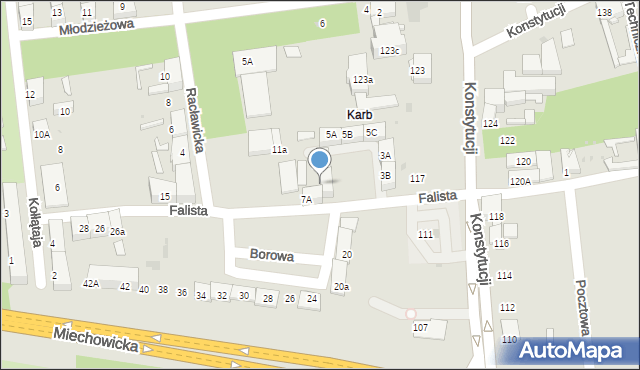 Bytom, Falista, 7B, mapa Bytomia