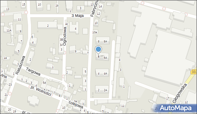Chocianów, Fabryczna, 6, mapa Chocianów