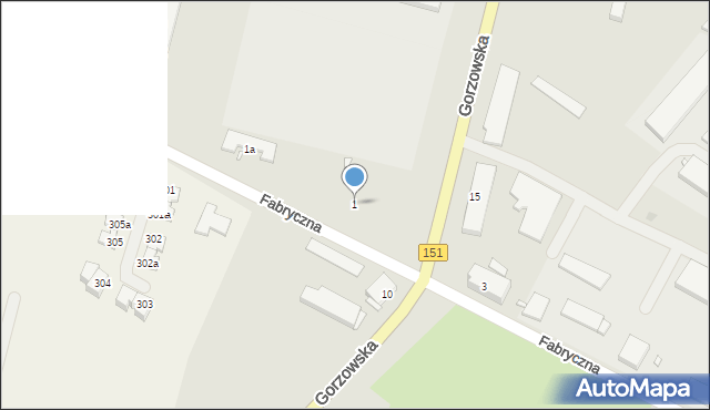 Choszczno, Fabryczna, 1, mapa Choszczno