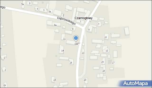 Czarnogłowy, Fabryczna, 14a, mapa Czarnogłowy