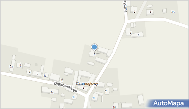 Czarnogłowy, Fabryczna, 6, mapa Czarnogłowy