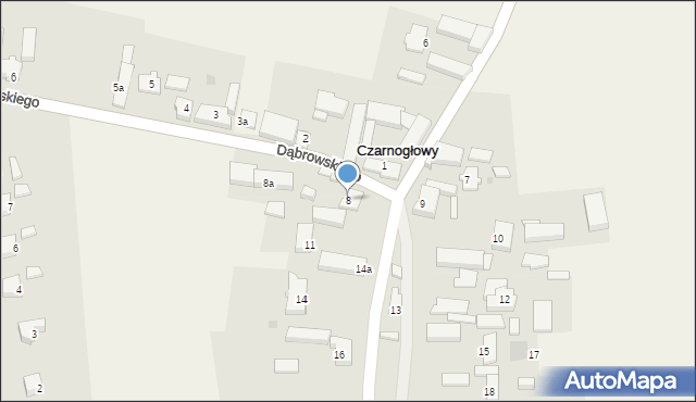 Czarnogłowy, Fabryczna, 8, mapa Czarnogłowy