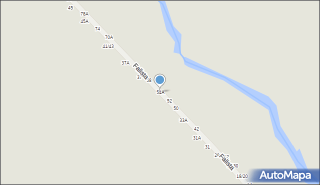 Częstochowa, Falista, 54A, mapa Częstochowy