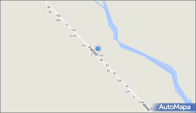 Częstochowa, Falista, 58, mapa Częstochowy