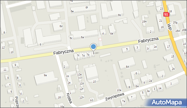 Dobre Miasto, Fabryczna, 7, mapa Dobre Miasto