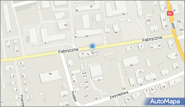 Dobre Miasto, Fabryczna, 7b, mapa Dobre Miasto