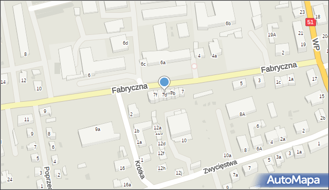 Dobre Miasto, Fabryczna, 7d, mapa Dobre Miasto