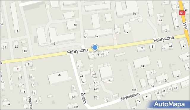 Dobre Miasto, Fabryczna, 7e, mapa Dobre Miasto