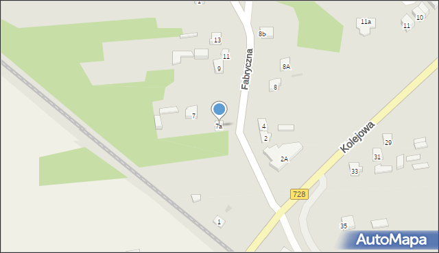 Drzewica, Fabryczna, 7a, mapa Drzewica