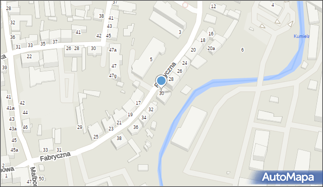 Elbląg, Fabryczna, 30, mapa Elbląga