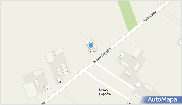 Fabianów, Fabianów, 11, mapa Fabianów