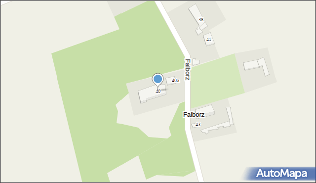 Falborz, Falborz, 40, mapa Falborz