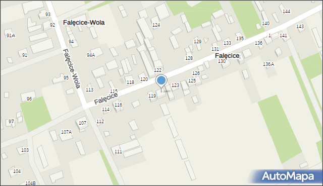 Falęcice, Falęcice, 121, mapa Falęcice