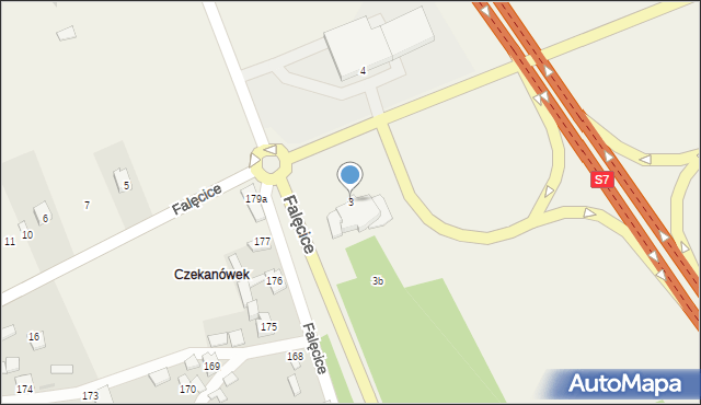 Falęcice, Falęcice, 3, mapa Falęcice