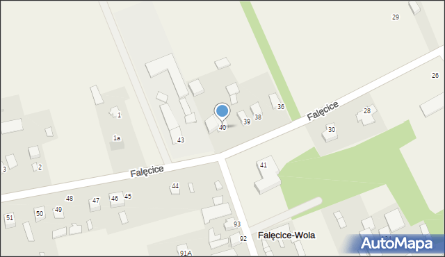 Falęcice, Falęcice, 40, mapa Falęcice