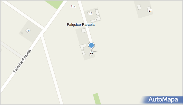 Falęcice-Parcela, Falęcice-Parcela, 11, mapa Falęcice-Parcela