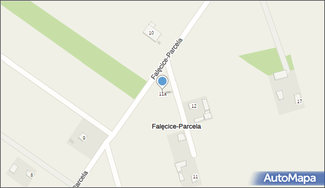 Falęcice-Parcela, Falęcice-Parcela, 11a, mapa Falęcice-Parcela