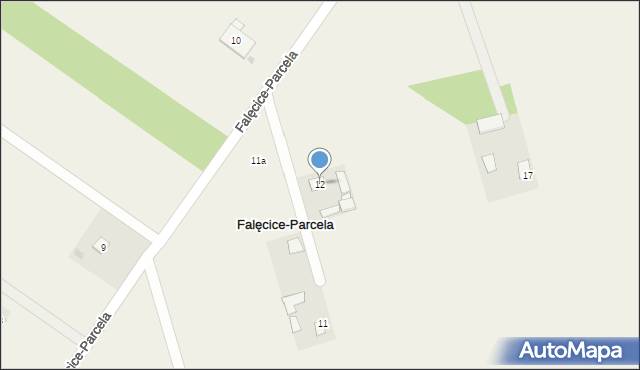 Falęcice-Parcela, Falęcice-Parcela, 12, mapa Falęcice-Parcela