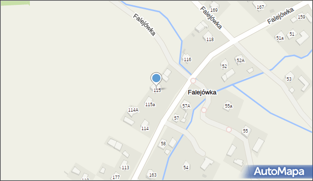 Falejówka, Falejówka, 115, mapa Falejówka