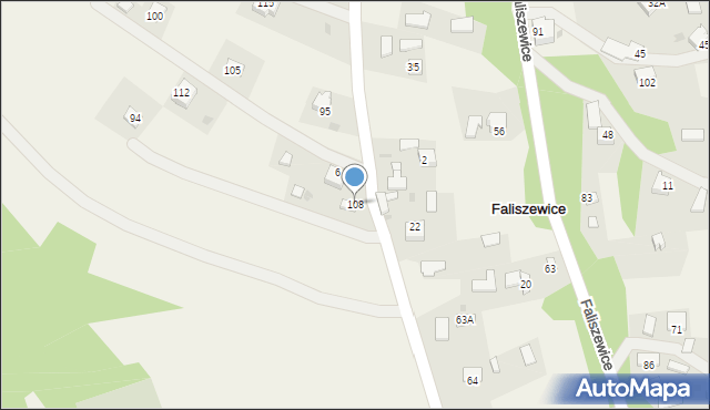 Faliszewice, Faliszewice, 108, mapa Faliszewice