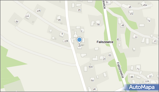 Faliszewice, Faliszewice, 22, mapa Faliszewice