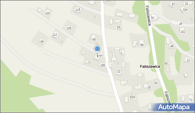 Faliszewice, Faliszewice, 6, mapa Faliszewice