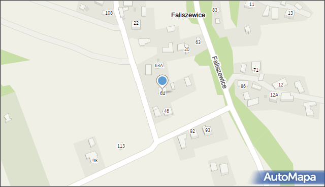 Faliszewice, Faliszewice, 64, mapa Faliszewice