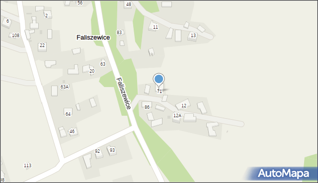 Faliszewice, Faliszewice, 71, mapa Faliszewice