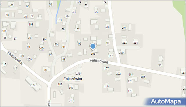 Faliszówka, Faliszówka, 165, mapa Faliszówka