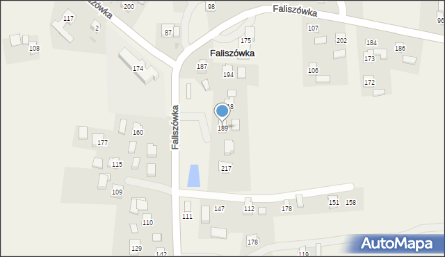 Faliszówka, Faliszówka, 189, mapa Faliszówka