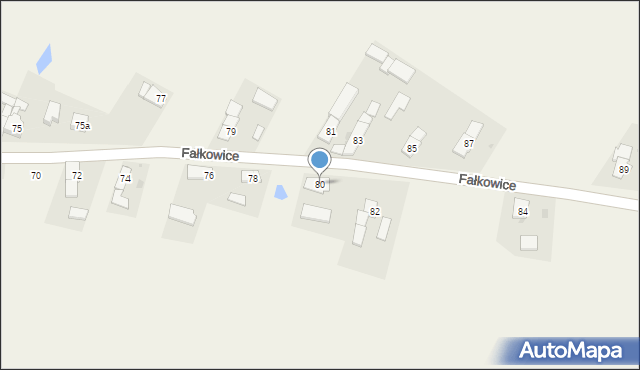 Fałkowice, Fałkowice, 80, mapa Fałkowice