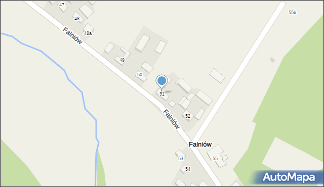 Falniów, Falniów, 51, mapa Falniów