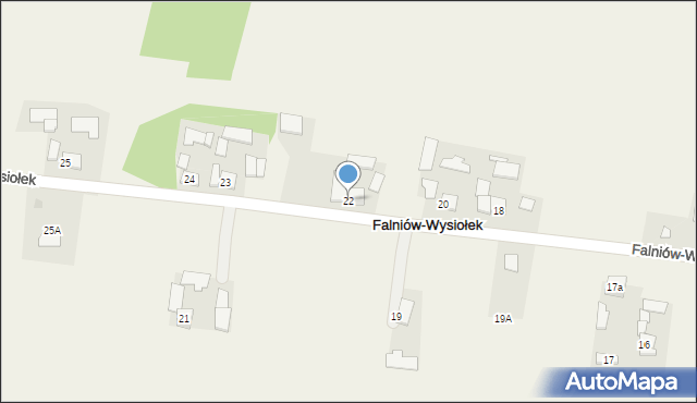 Falniów-Wysiołek, Falniów-Wysiołek, 22, mapa Falniów-Wysiołek