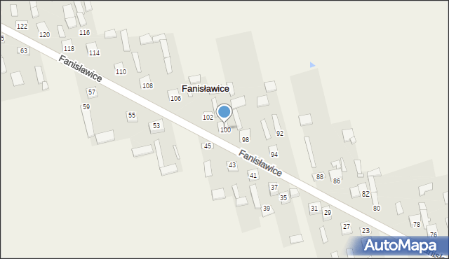 Fanisławice, Fanisławice, 100, mapa Fanisławice