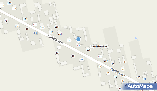 Fanisławice, Fanisławice, 108, mapa Fanisławice